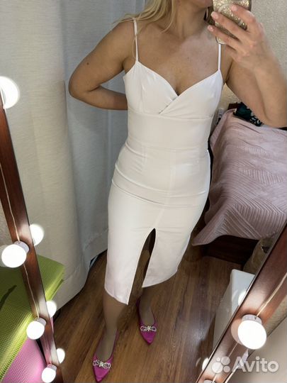 Белое шелковое платье Fresh Dress 42-44