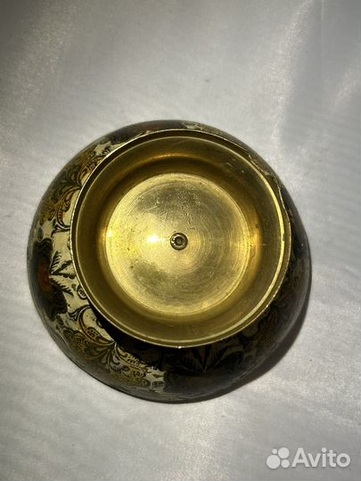 Винтажная конфетница латунь, дефект