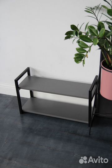 Полка настенная навесная белая черная металл Лофт