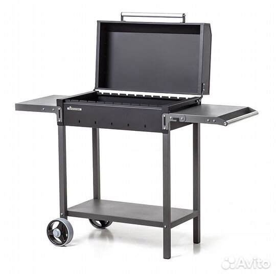 Мангал на колесах с крышкой гриль