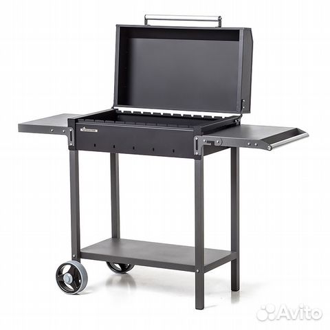 Мангал на колесах с крышкой гриль
