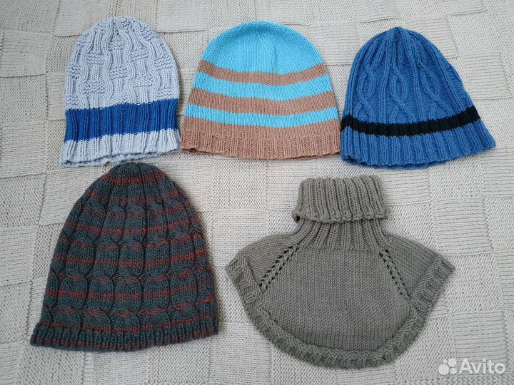 Шапка и манишка новая ручная работа 5-12 лет