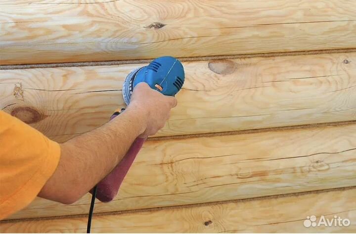 Шлифовка срубов из бревна