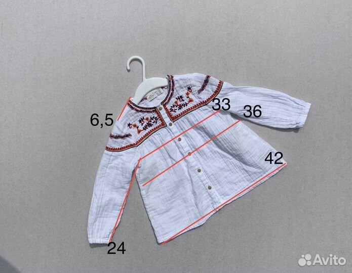 Муслиновая рубашка Zara летняя 98-104