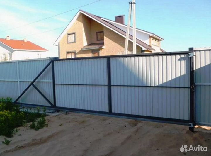 Ворота откатные, заборы, рассрочка, кредит