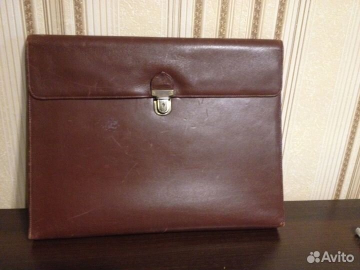 Кожаная папка для документов с замком времен СССР