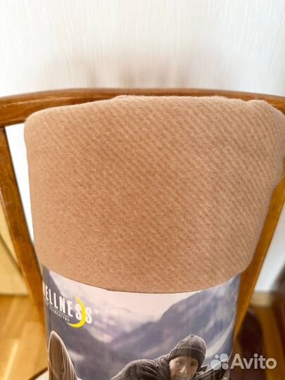 Плед флисовый бежевый рубчик 150*200 новый