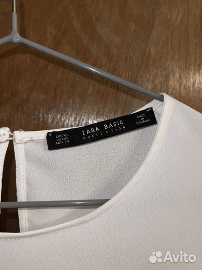Блузка белая zara xs
