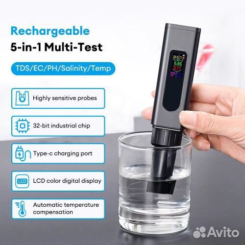 Ph meter 4 в 1 EC/TDS/PH/temp