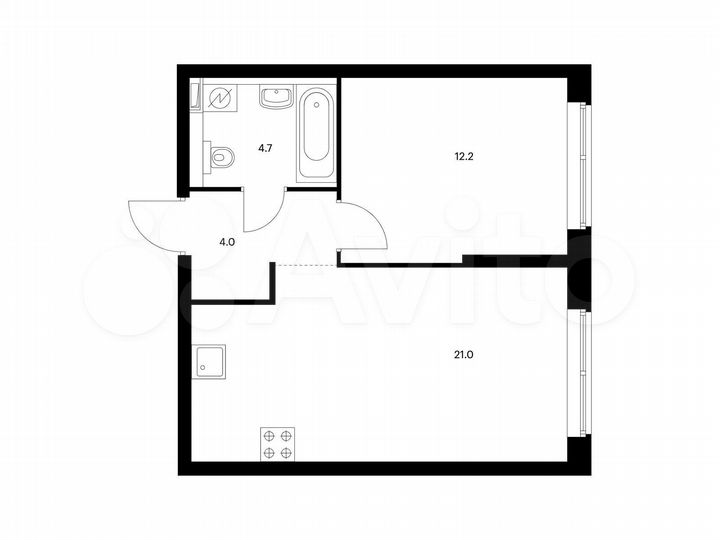 2-к. квартира, 41,9 м², 31/32 эт.