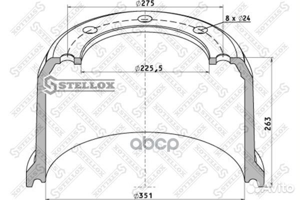 85-00133-SX торм.барабан 351x200/219 H263 d2