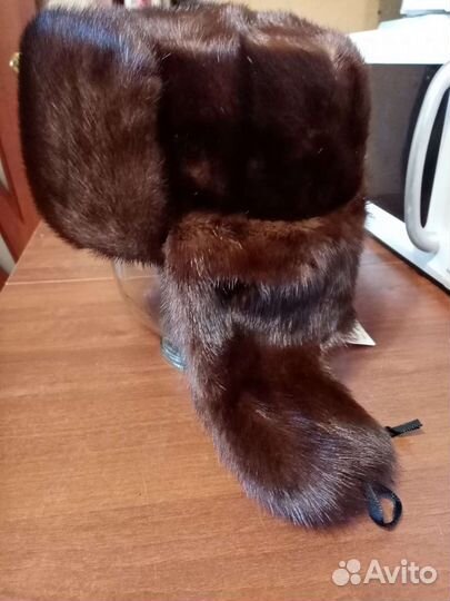 Норковая шапка мужская новая, цельная