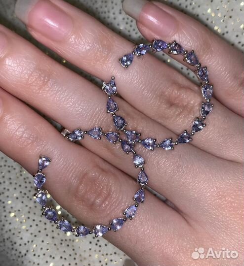 Серебряные серьги с танзанитами