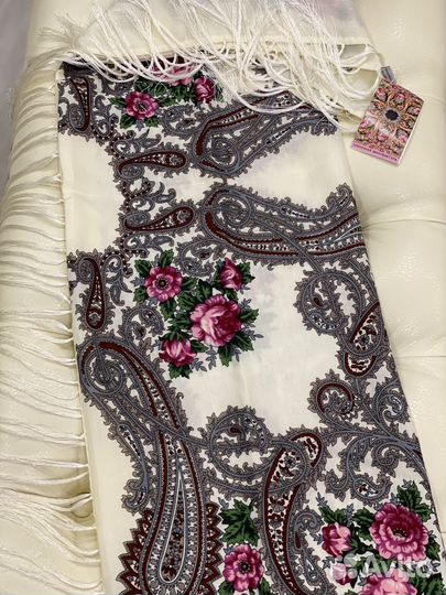 Павловопосадский шерстяной платок с биркой