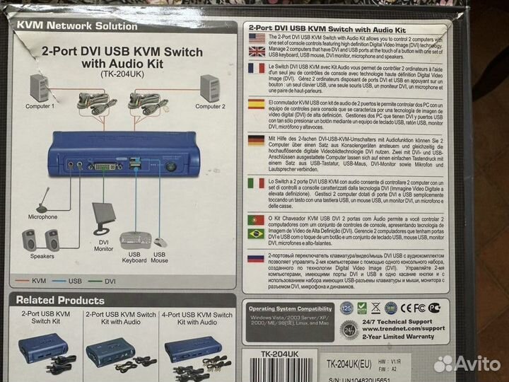 KVM-переключатель trendnet TK-204UK