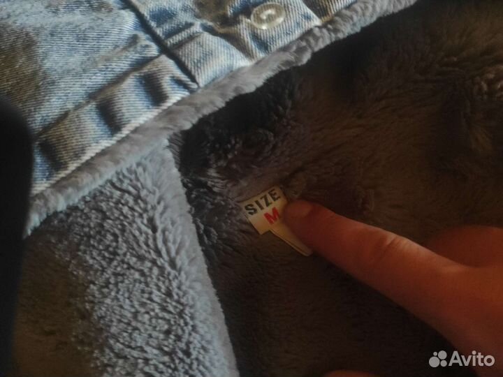 Джинсовая куртка с мехом женская размер m