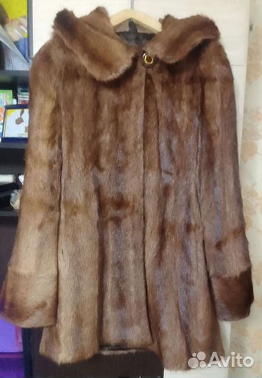 Шуба норковая с капюшоном 46 48
