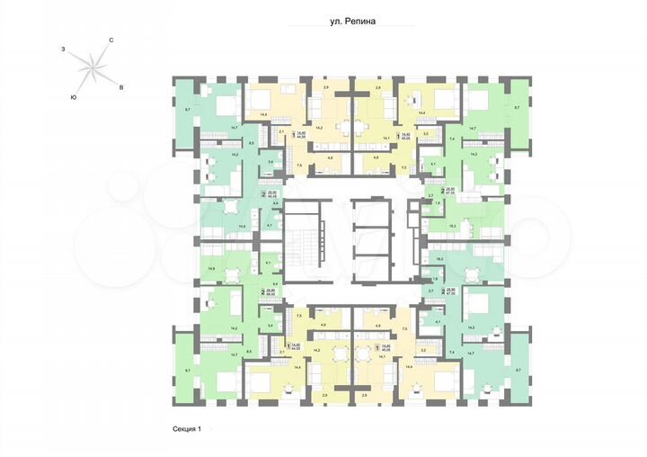 2-к. квартира, 68,5 м², 7/31 эт.