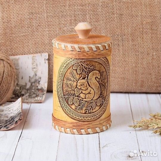 Туес «Белки», 8814 см, береста