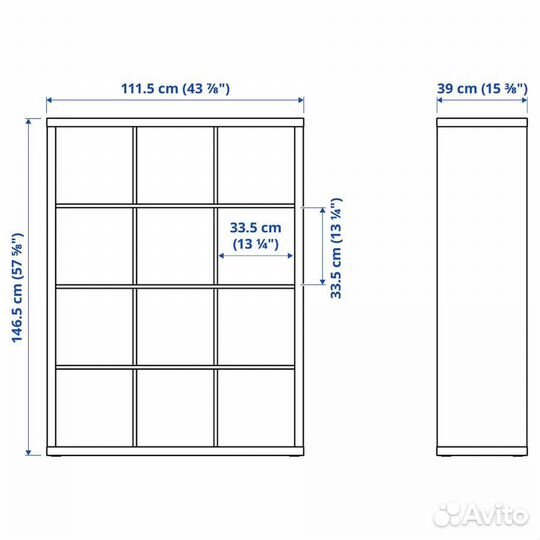 Стеллаж IKEA белый 12 ячеек