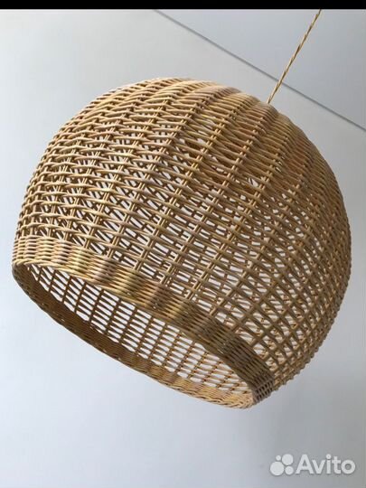 Плетенный абажур, плетный декор, дизайн интерьера