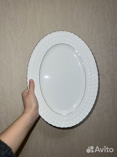 Блюдо овальное фарфоровое сервировка стола