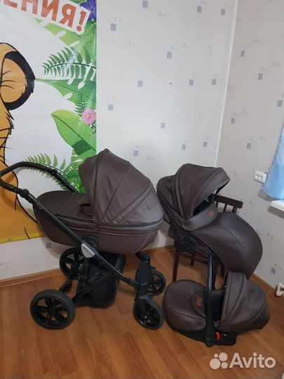 Коляска verdi mocca 3 в 1 эко кожа