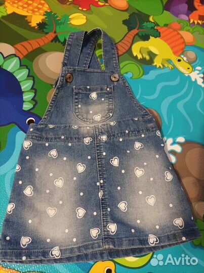 Джинсовый сарафан для девочки 80