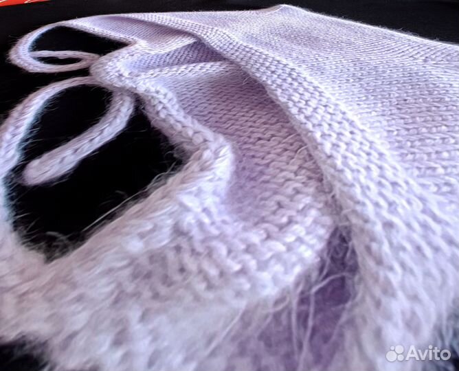 Шапка кошка. Чепчик. Пух норки