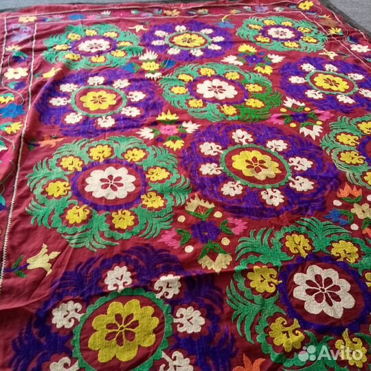 Узбекское винтажное сюзане. Покрывало, панно