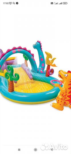 Детский надувной бассейн с горкой