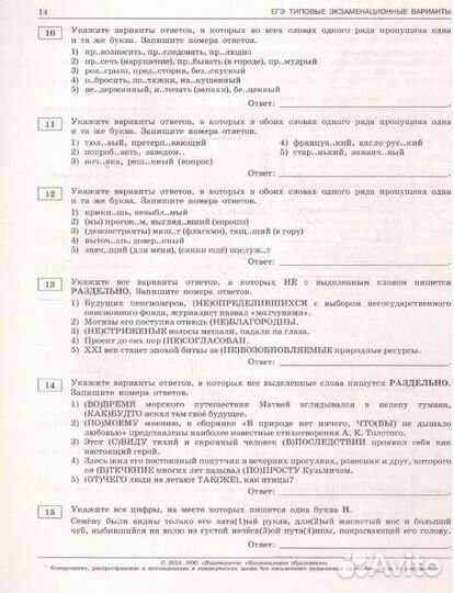 Егэ русский язык 2024