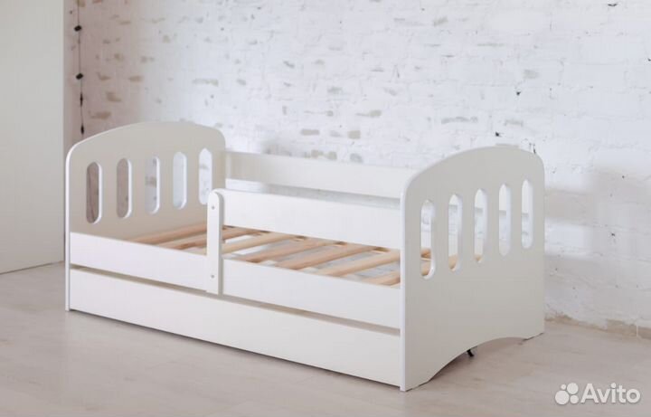 Кроватка для малыша высокий борт берёза сингл