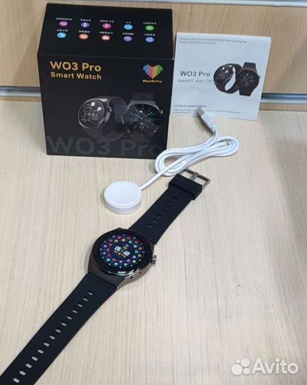 SMART Watch W03 pro круглые Смарт часы