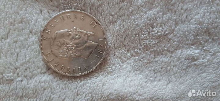 Итальянская lira 1861 серебро