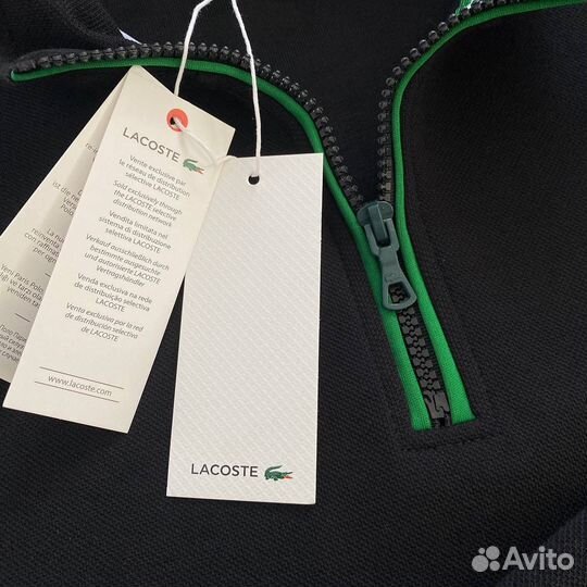 Свитшот полузамок lacoste черный