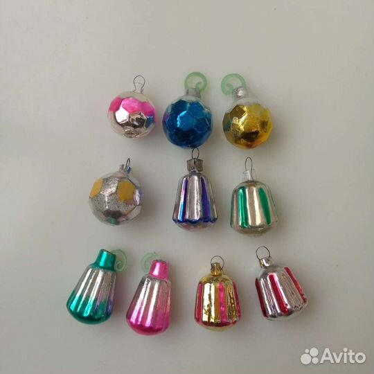 Советские ёлочные мини-игрушки - стекло