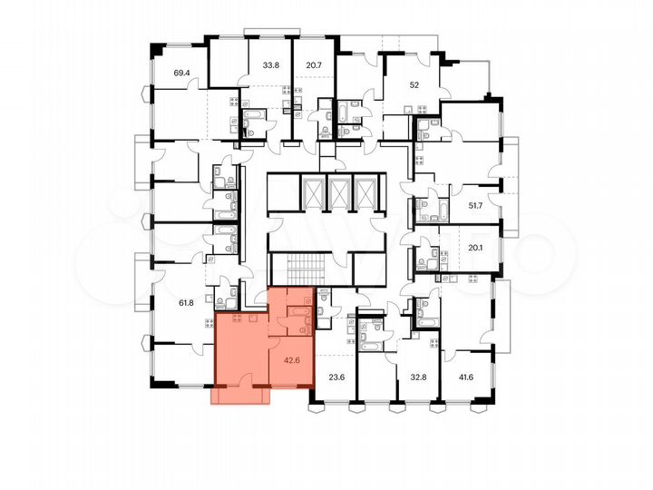 1-к. квартира, 42,6 м², 10/24 эт.