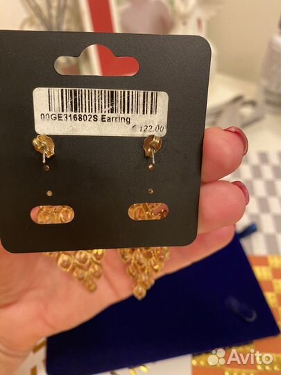 Серьги вечерние кристаллы Swarovski