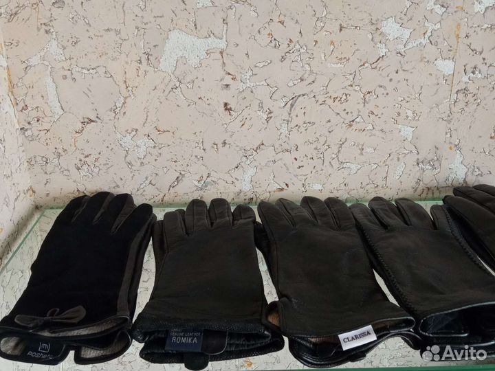 Перчатки женские кожаные