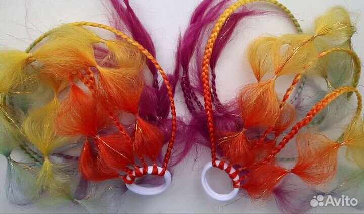 Детские цветные косы, хвосты и фонараки
