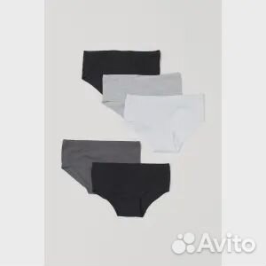 5 пар хлопковых трусов H&M, белый/светло-серый мел