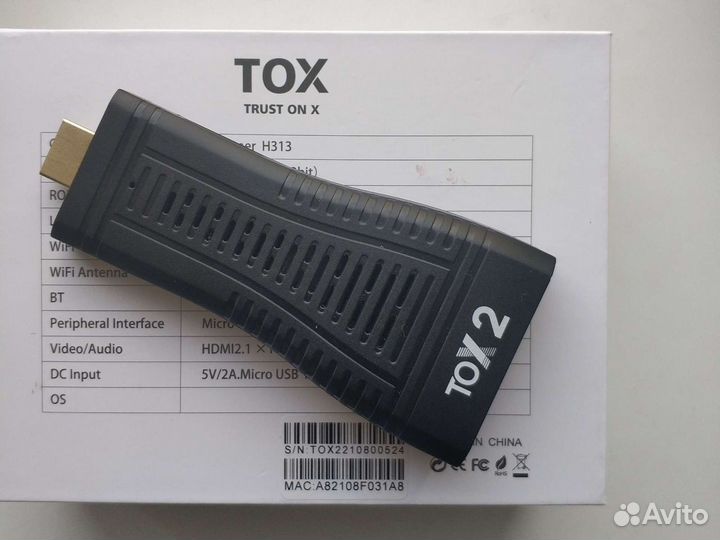 Смарт тв приставка стик TOX2 2/16