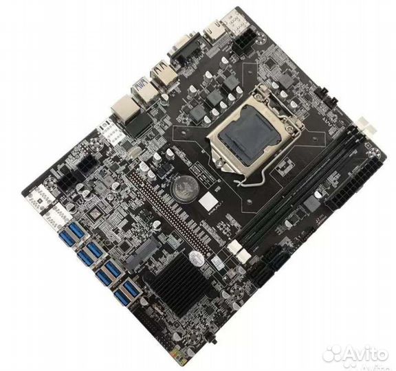 Материнская плата на 8 карт с процессором