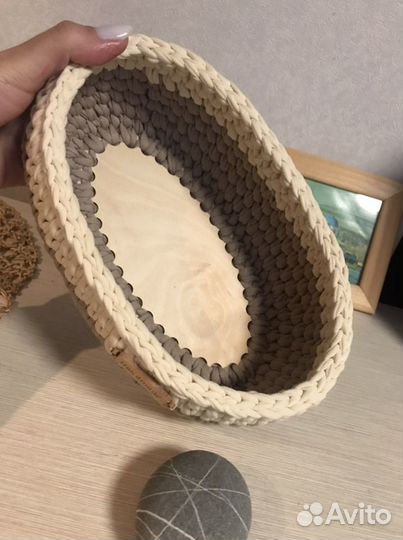 Корзина из трикотажной пряжи