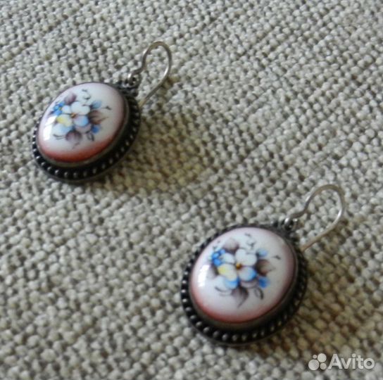 Серьги финифть ростовская