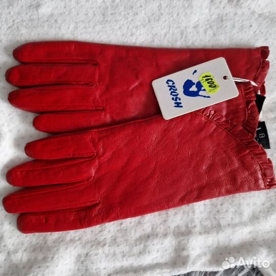 Перчатки женские кожаные новые