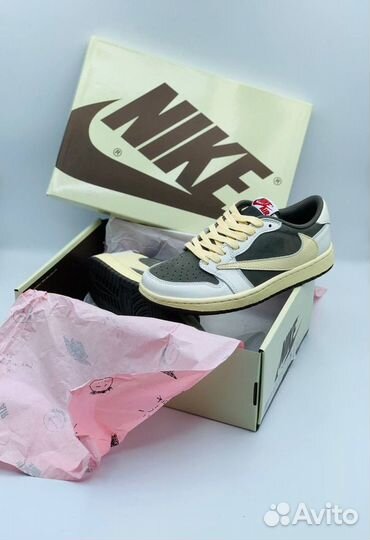 Кроссовки nike air jordan 1 travis scott mocha