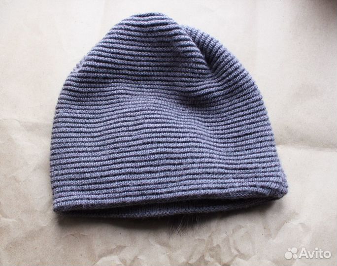 Шапка тёплая шерсть/натуральный мех