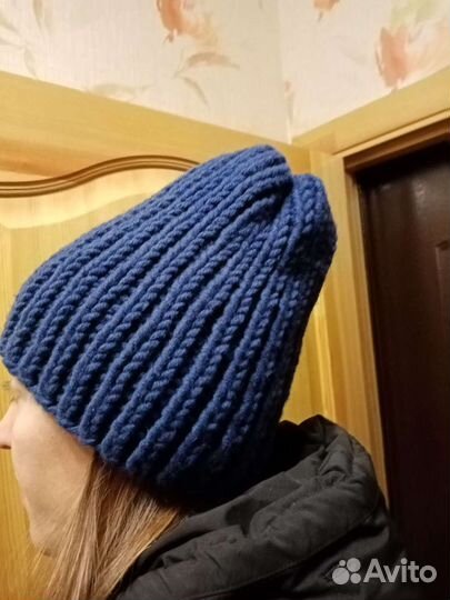 Шапка вязаная новая(тыковка)